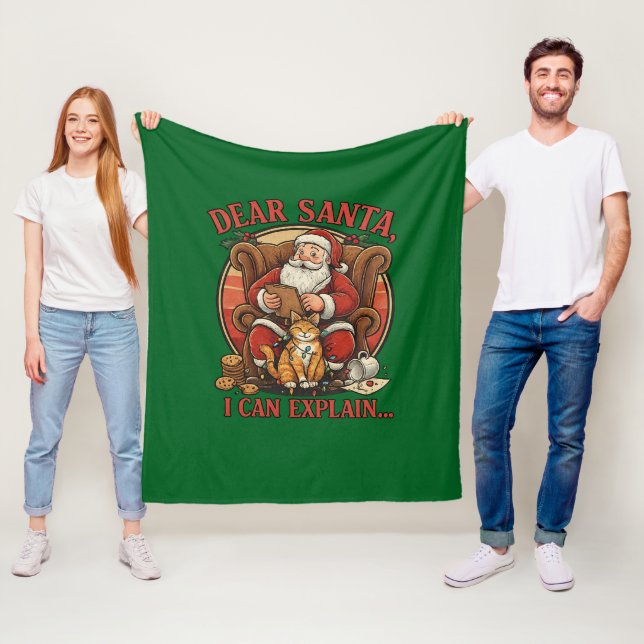 Dear Santa I Can Explain Fleece Blanket (På plats)