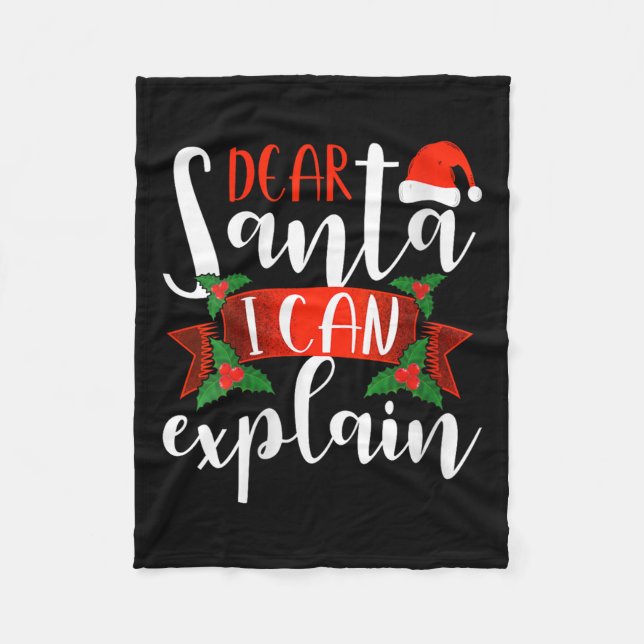 Dear Santa I Can Explain Funny Christmas Decoratio Fleecefilt (Framsidan)