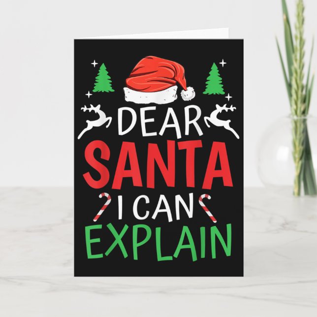 Dear Santa I Can Explain Funny Christmas Joke Humo Kort (Framsida)