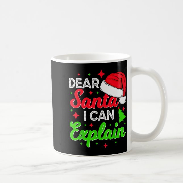 Dear Santa I Can Explain Funny Christmas Joke Sant Kaffemugg (Höger)