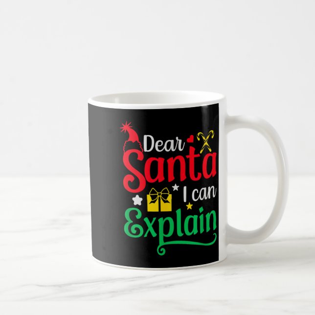 Dear Santa I Can Explain Funny Christmas  Kaffemugg (Höger)