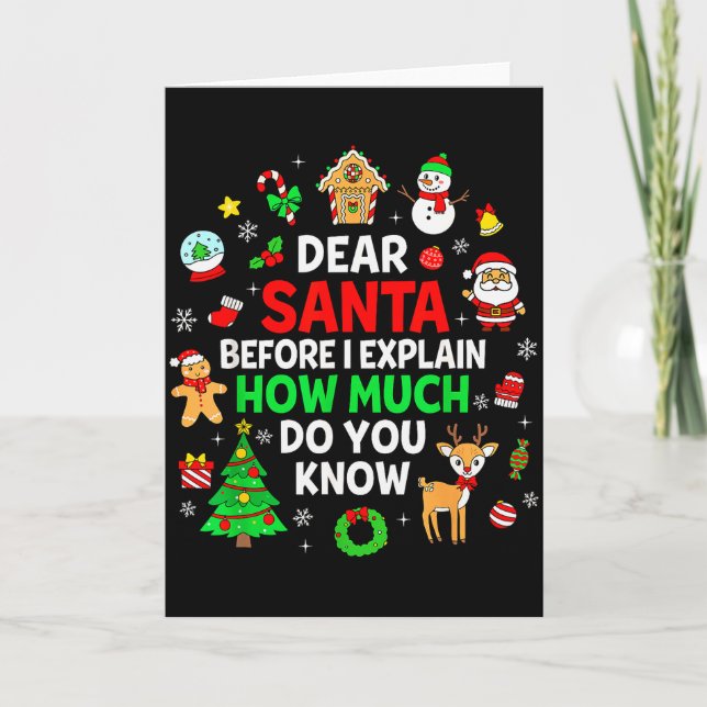 Dear Santa I Can Explain Funny Christmas Matching  Kort (Framsida)