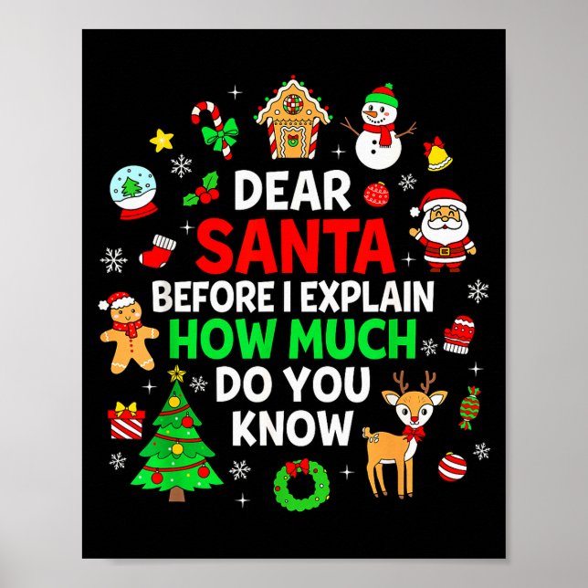 Dear Santa I Can Explain Funny Christmas Matching  Poster (Framsidan)