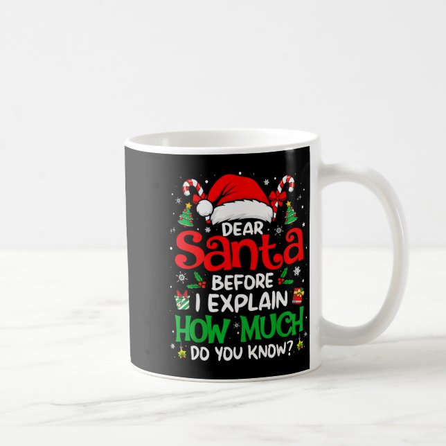 Dear Santa I Can Explain Funny Christmas Men Women Kaffemugg (Höger)