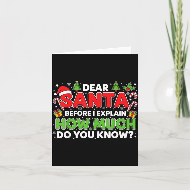 Dear Santa I Can Explain Funny Christmas Men Women Kort (Framsida)