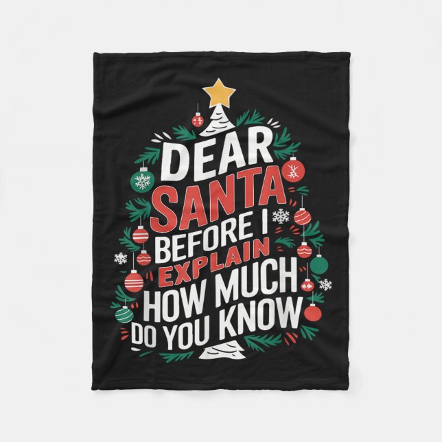 Dear Santa I Can Explain Funny Christmas Pjs Tree  Fleecefilt (Framsidan)