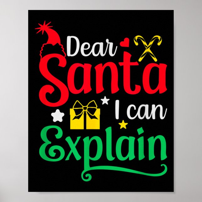 Dear Santa I Can Explain Funny Christmas  Poster (Framsidan)