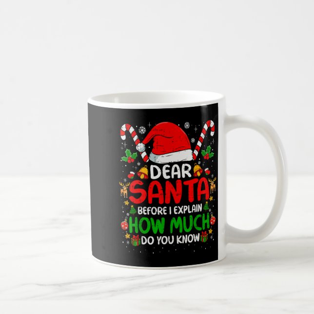 Dear Santa I Can Explain Funny Christmas Shirts Ki Kaffemugg (Höger)