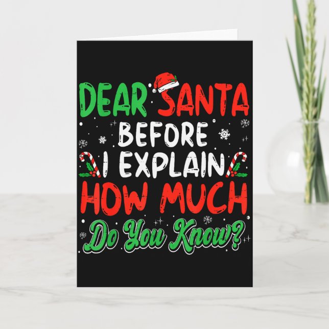 Dear Santa I Can Explain Funny Christmas Shirts Ki Kort (Framsida)