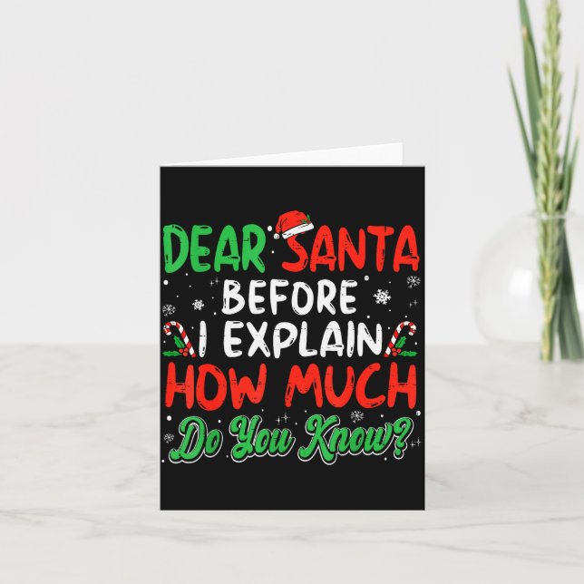 Dear Santa I Can Explain Funny Christmas Shirts Ki Kort (Framsida)