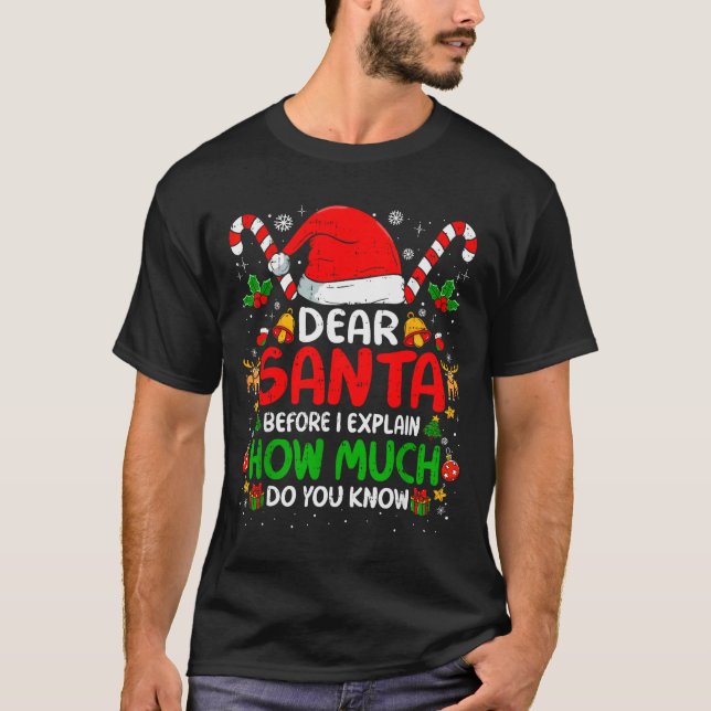 Dear Santa I Can Explain Funny Christmas Shirts Ki T Shirt (Framsida)