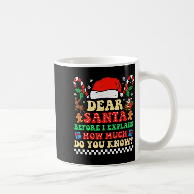 Dear Santa I Can Explain Funny Christmas Xmas Squa Kaffemugg (Höger)