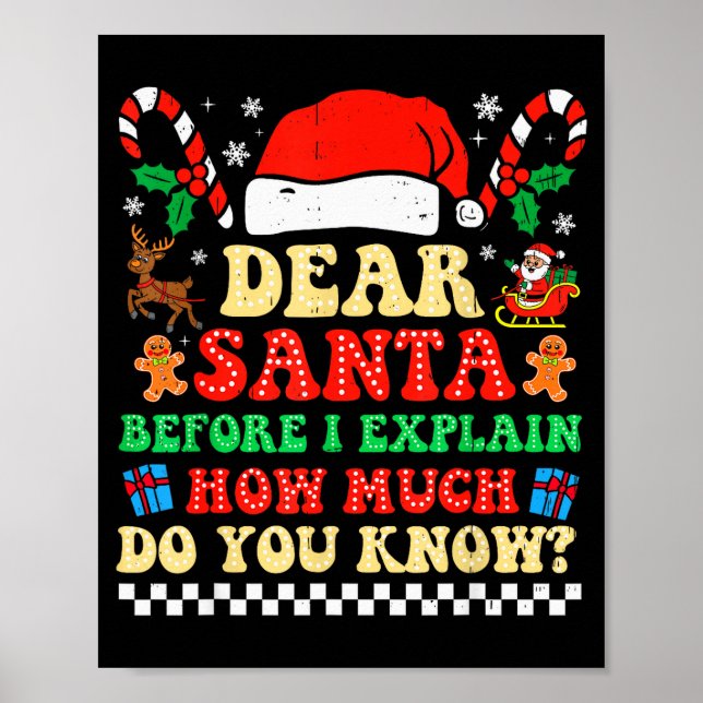 Dear Santa I Can Explain Funny Christmas Xmas Squa Poster (Framsidan)