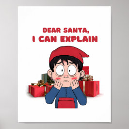 Dear Santa, I Can Explain Guilty Christmas Design Poster