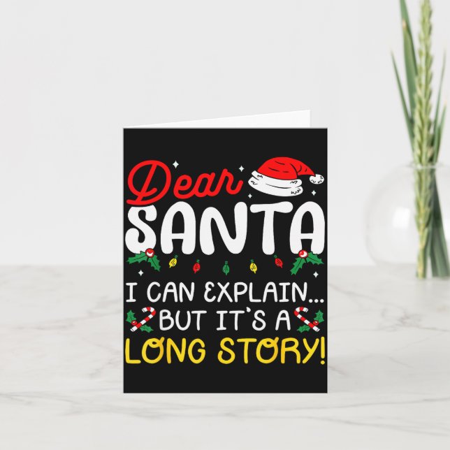 Dear Santa I Can Explain Pajamas Family Matching C Kort (Framsida)