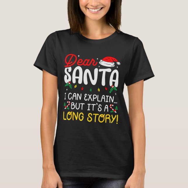 Dear Santa I Can Explain Pajamas Family Matching C T Shirt (Framsida)