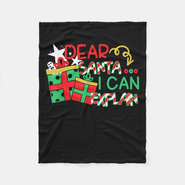 Dear Santa I Can Explain Shirt Christmas Quote  Fleecefilt (Framsidan)