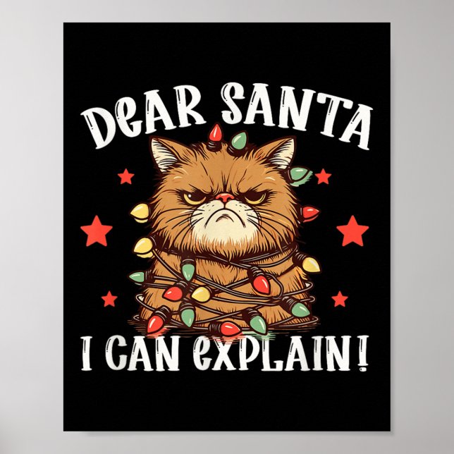Dear Santa I Can Explain The Cat Did It Funny Chri Poster (Framsidan)