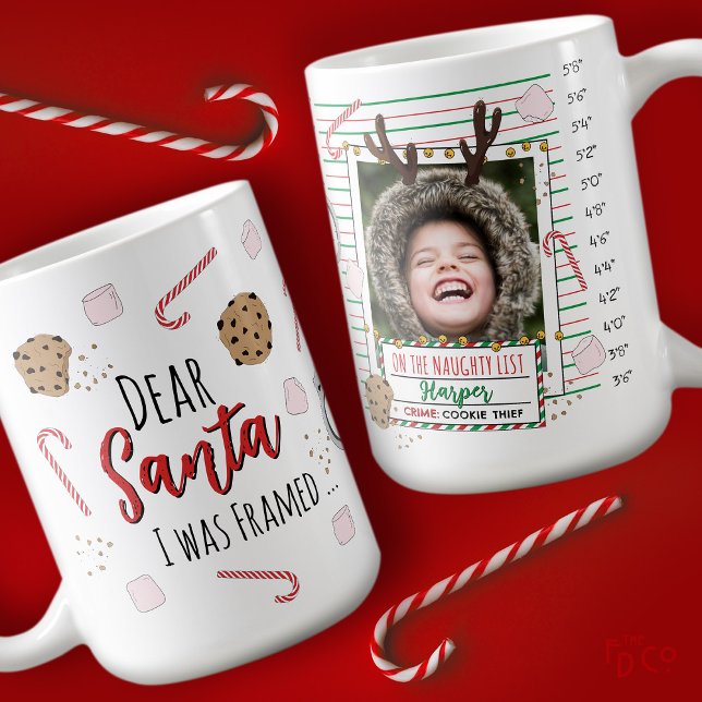 Dear Santa (I was Framed) Funny Mugshot Christmas Kaffemugg (Skapare uppladdad)