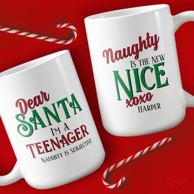 Dear Santa I'm A Teenager Naughty is the New Nice Kaffemugg (Skapare uppladdad)