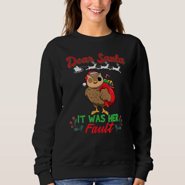 Dear Santa It Was Her Fault Siblings Matching Xmas T Shirt (Framsida)