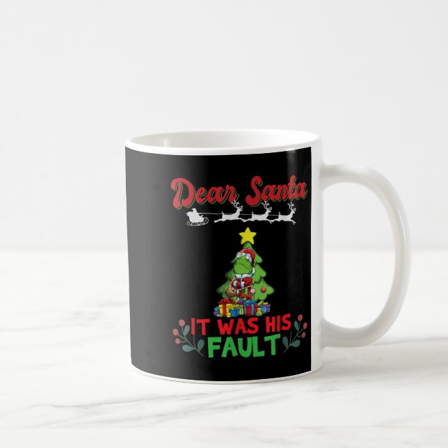Dear Santa It Was His Fault Siblings Matching Xmas Kaffemugg (Höger)