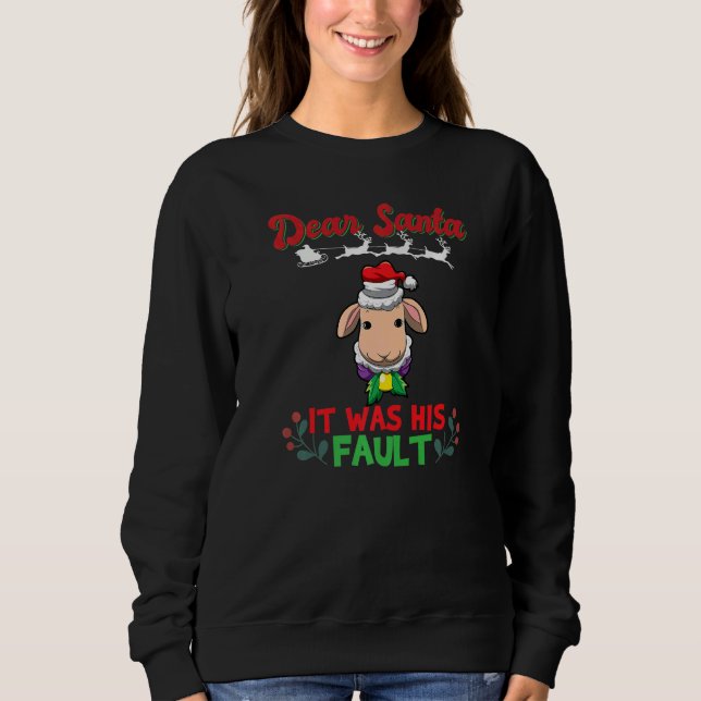 Dear Santa It Was His Fault Siblings Matching Xmas T Shirt (Framsida)