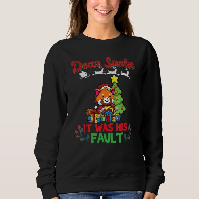 Dear Santa It Was His Fault Siblings Matching Xmas T Shirt (Framsida)