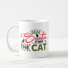 Dear Santa It Was The Cat Funny Kaffemugg