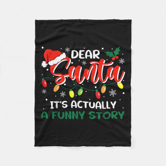 Dear Santa It's Actually A Funny Story Christmas  Fleecefilt (Framsidan)