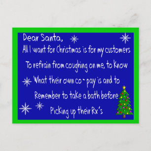"DEAR SANTA" - julklapp Helg Vykort