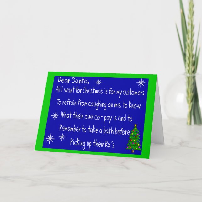 "DEAR SANTA" - julklapp Helgkort (Framsida)