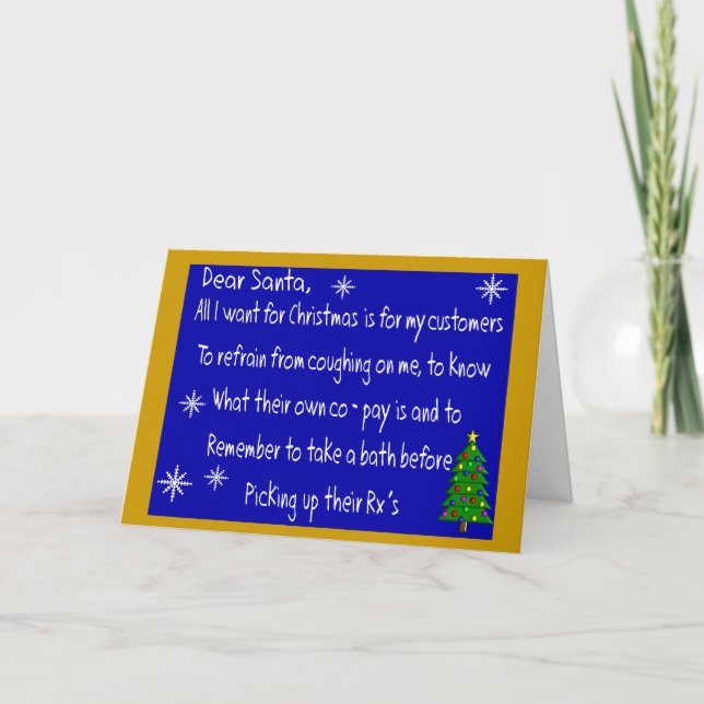 "DEAR SANTA" - julklapp Helgkort (Framsida)