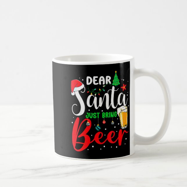 Dear Santa Just Bring Beer Christmas Pajamas Famil Kaffemugg (Höger)