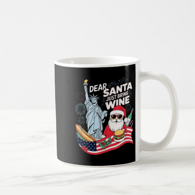 Dear Santa Just Bring Wine For Christmas  Kaffemugg (Höger)