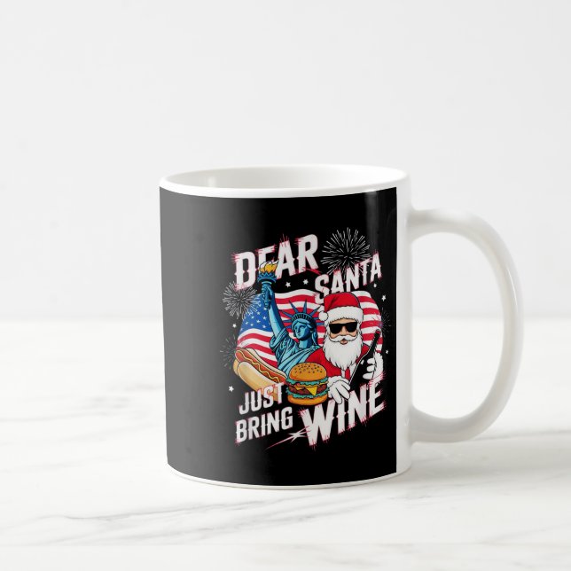 Dear Santa Just Bring Wine For Christmas  Kaffemugg (Höger)