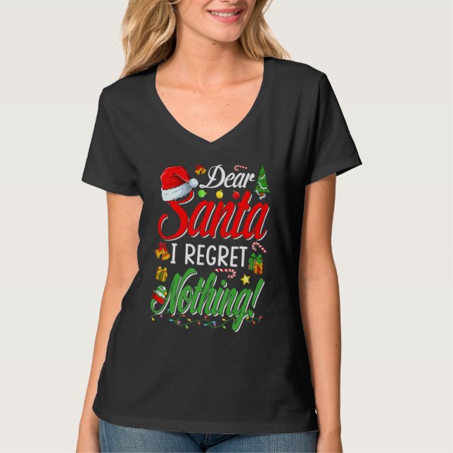 Dear Santa   Matching Family Christmas Pajamas T Shirt (Framsida)