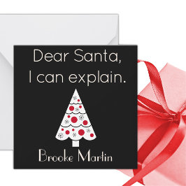 Dear Santa Mini Christmas Flat Note Card Anteckningskort