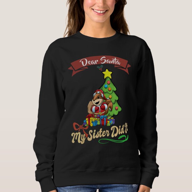 Dear Santa My Sister Did It Siblings Christmas_23 T Shirt (Framsida)