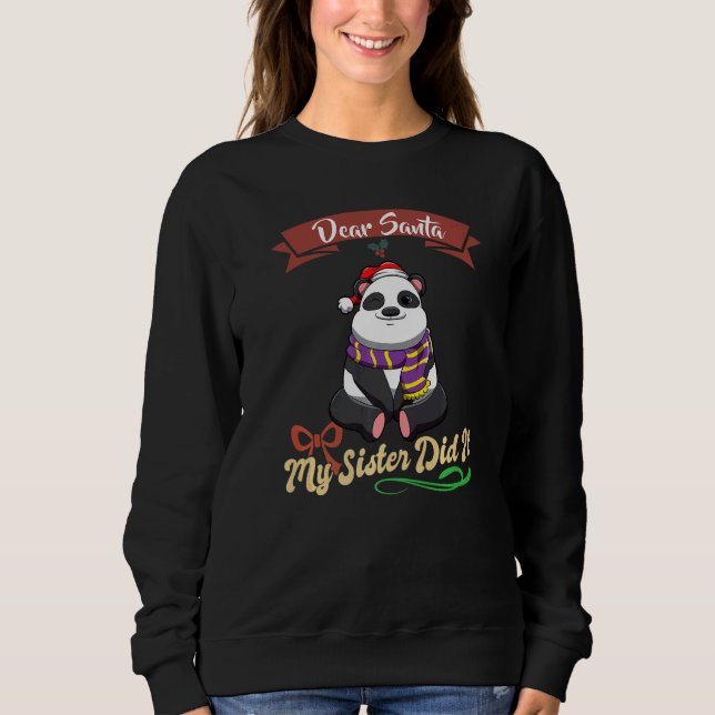 Dear Santa My Sister Did It Siblings Christmas Pre T Shirt (Framsida)