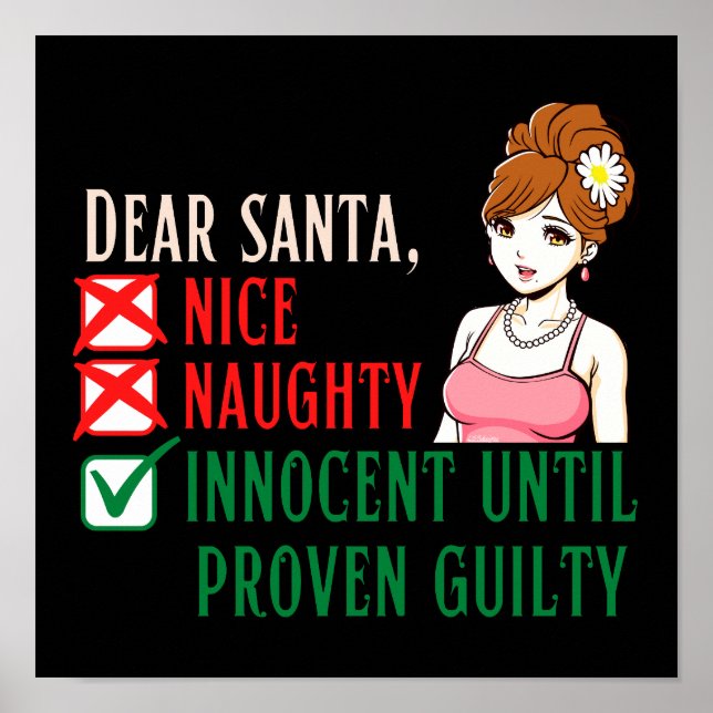 DEAR SANTA, OSKÄLIG TILL OCH MED PROVEN GUILTY POSTER (Framsidan)