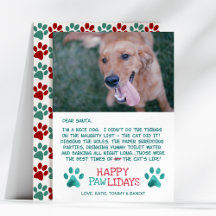 Dear Santa Pawlidays Nice Dog Photo Christmas