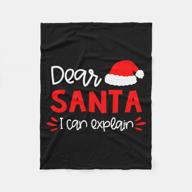 Dear Santa Shirt Funny Matching Family Christmas P Fleecefilt (Framsidan)