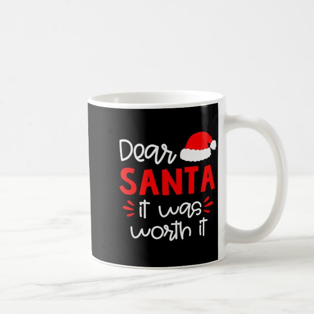 Dear Santa Shirt Funny Matching Family Christmas P Kaffemugg (Höger)