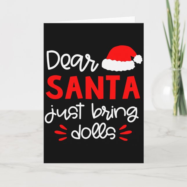 Dear Santa Shirt Funny Matching Family Christmas P Kort (Framsida)
