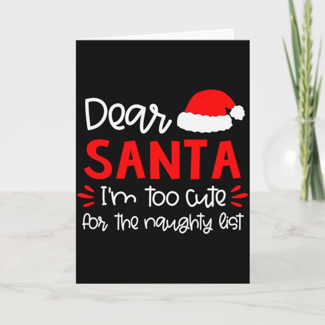 Dear Santa Shirt Funny Matching Family Christmas P Kort (Framsida)