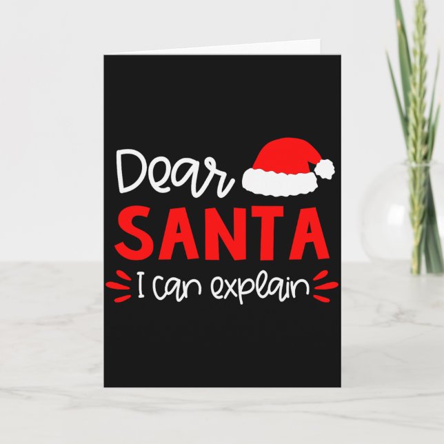 Dear Santa Shirt Funny Matching Family Christmas P Kort (Framsida)