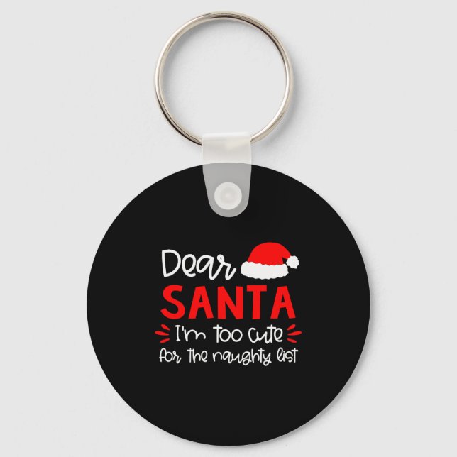 Dear Santa Shirt Funny Matching Family Christmas P Nyckelring (Framsida)
