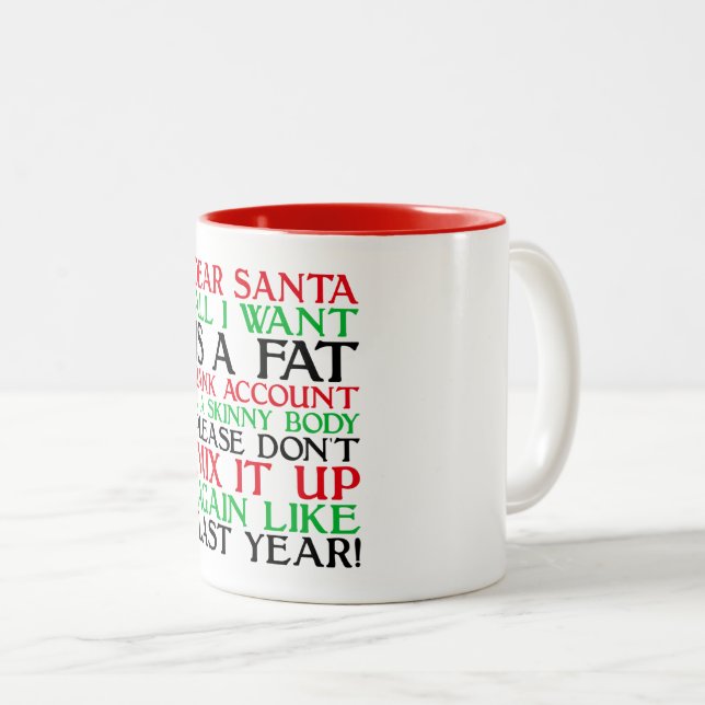 Dear Santa Två-Tonad Mugg (Framsida höger)