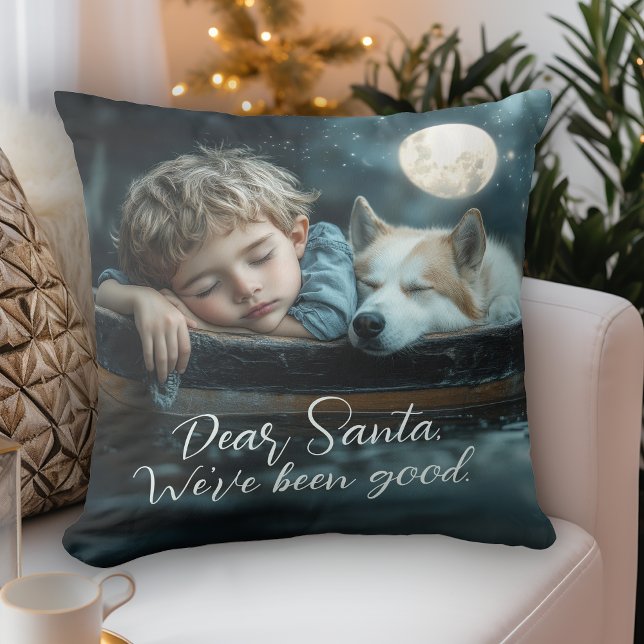 Dear Santa We've Been Good Holiday Photo Kudde (Skapare uppladdad)